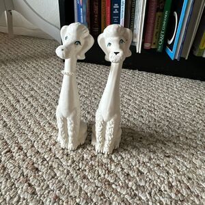 Wales Made In Japan Porcelain Set of 2 poodles Vintage 8”